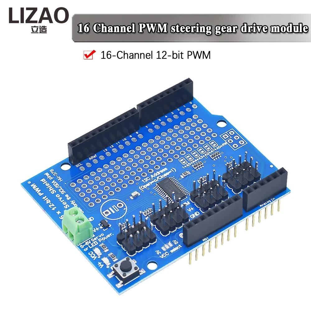 LIZAO 16-Kanal PCA9685 12-Bit PWM Servo-Motortreiber I2C – Bild 6