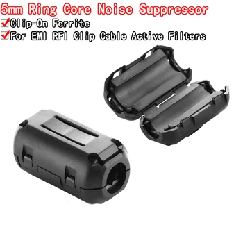 5mm Clip-On-Ferritringkern-Geräusch unterdrücker für Filter für aktive Komponenten mit Emi-RFI-Clip-Kabel