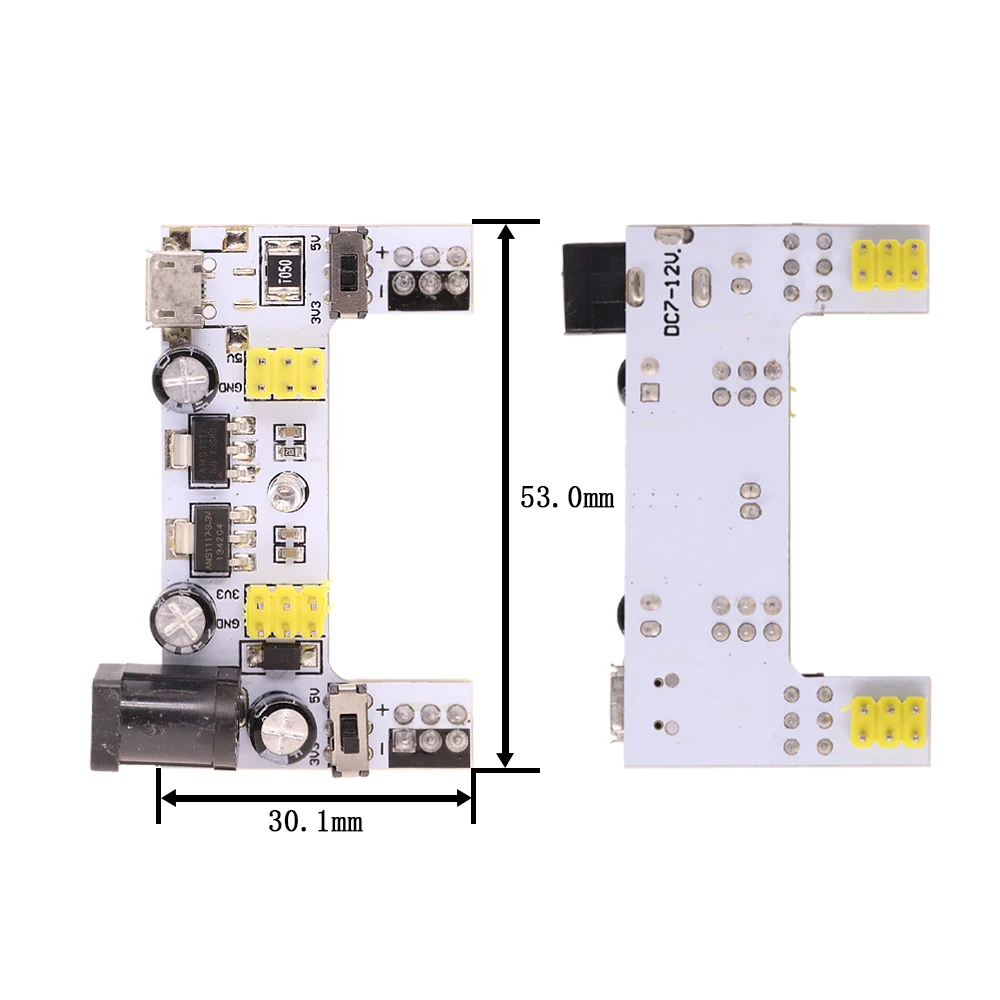 MB102 DC 7-12V MINI Micro Usb-schnittstelle 2 Weg Breadboard Netzteil – Bild 3