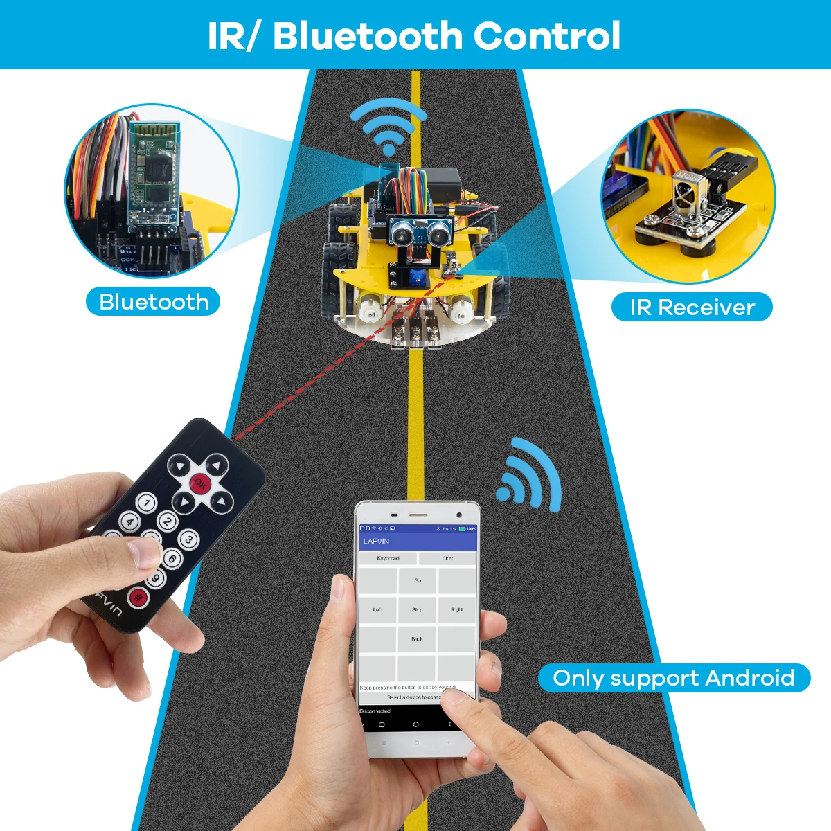 Roboter-Car-Kit für Arduino für UNO R3 Programmierprojekt 4WD Robotic – Bild 2