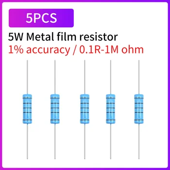 5W 1% Metallschichtwiderstand 0,1Ω~1MΩ Präzisions-Festwiderstände Verschiedene Werte 0,47Ω 1Ω 10Ω (5 Stück)