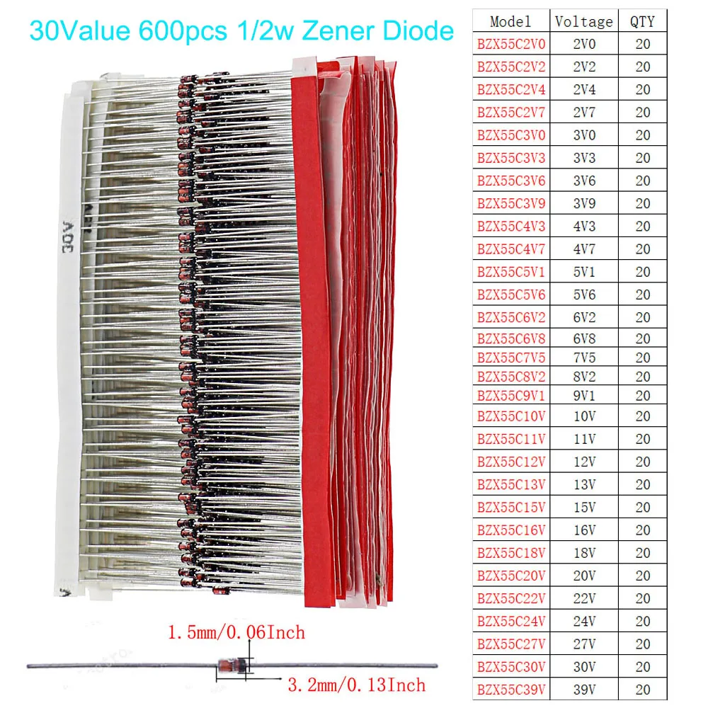 DIP SMD Zener Diode Fast Switching Schottky TVS Diode Assorted Kit – Bild 6