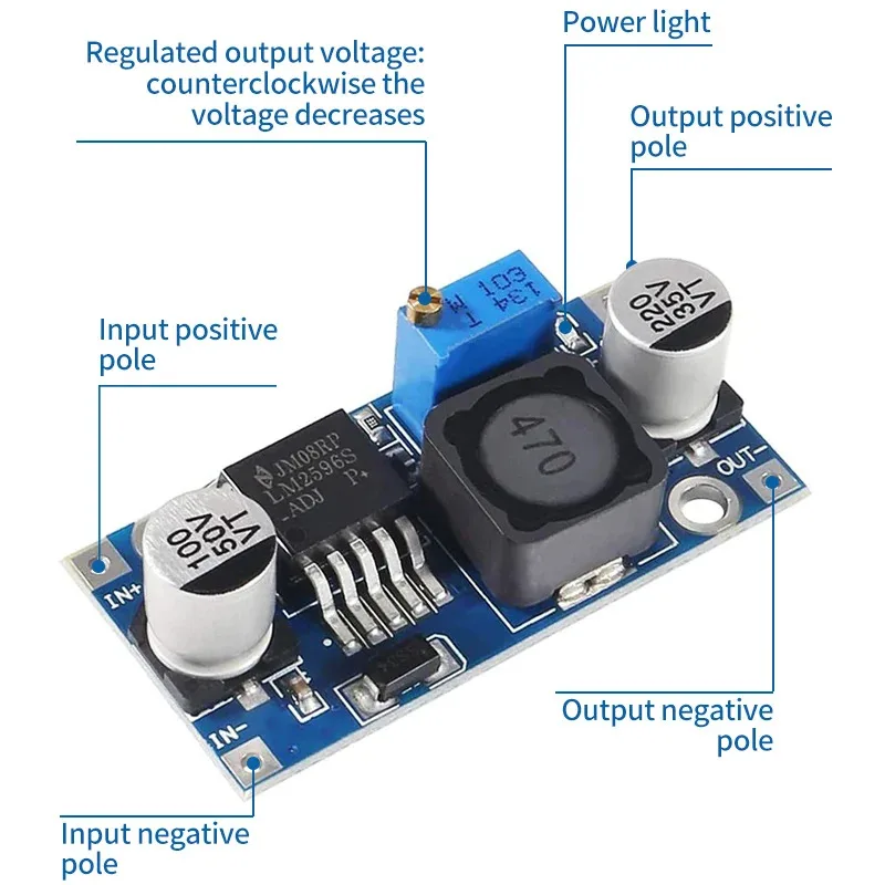 LM2596 DC-DC-Abwärtswandler 3,0-40V zu 1,5-35V – Bild 3