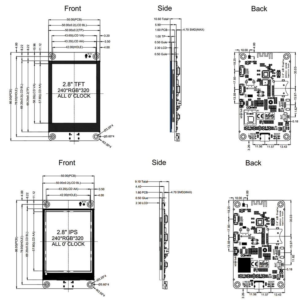ESP32-S3 Entwicklungsboard mit 2,8-Zoll-Farbbildschirm Dual Core – Bild 4