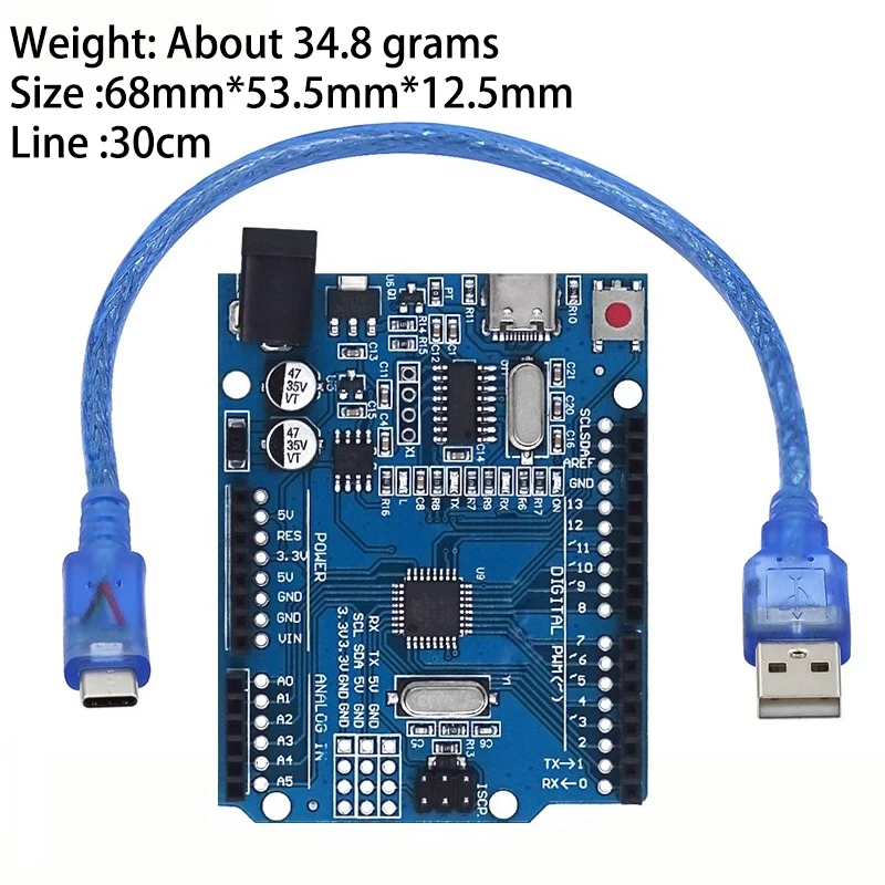UNO R3 (CH340G) MEGA328P für Arduino UNO R3 + USB KABEL ATMEGA328P-AU – Bild 4