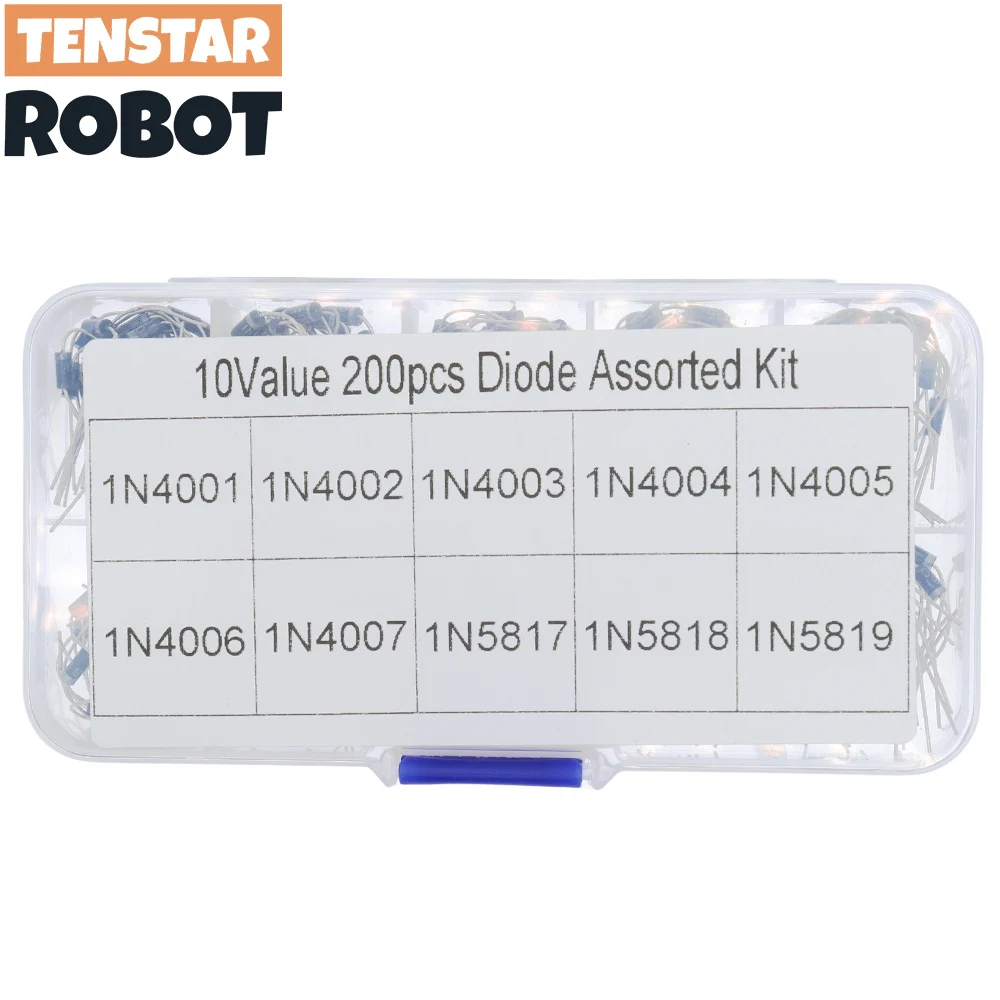 10 Werte Gleichrichterdioden-Sortiment-Set 1N4001 1N4002 (200 Stück) – Bild 2