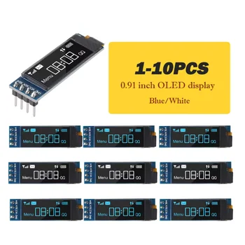 0,91 Zoll OLED-Anzeigemodul weiß/blau OLED 128X32 LCD-LED-Anzeige SSD1306 12832 0,91 IIC i2C Kommunikation