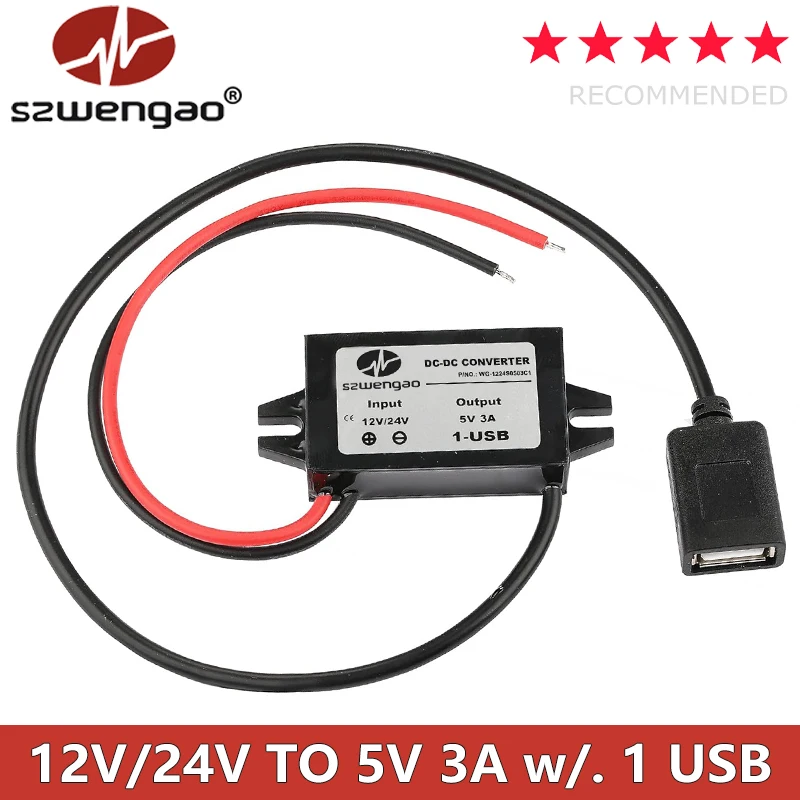 DC-DC 12V 24V auf 5V 3A 15W Auto-Stromrichter Typ-C USB Step Down – Bild 3