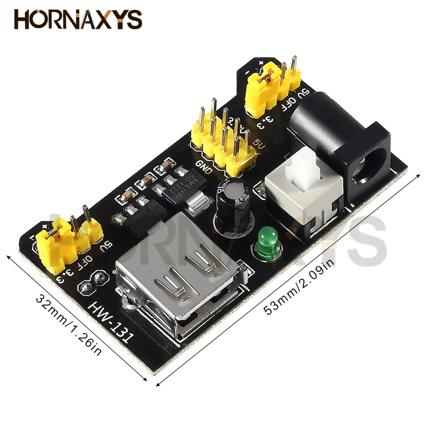 3,3 V 5V MB102 Solderless Breadboard Netzteil Modul mit 9V (5 Stück) – Bild 3