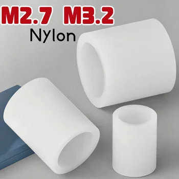 M2.7 M3.2 Weiße Nylon-Kunststoff-Abstandshalter, Runde Nicht-Gewindete Hohle Abstandsscheiben, Hitzebeständig