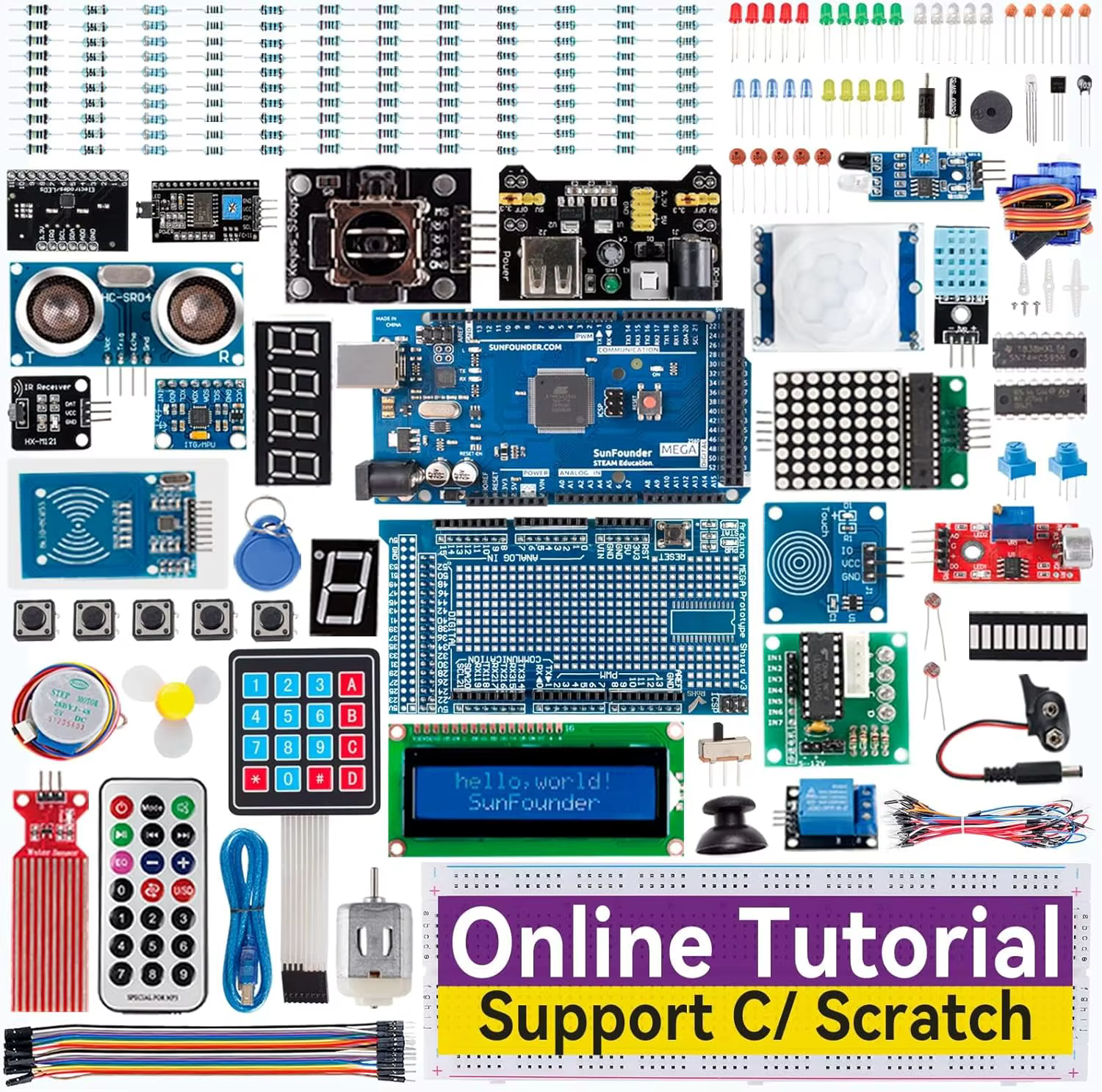 SunFounder Project Das umfassendste Elektronik-Starterkit, kompatibel mit Arduino Mega 2560 R3 Mega328 Nano