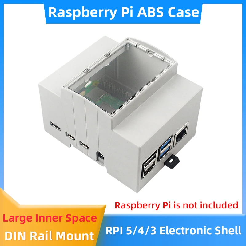 Raspberry Pi 5 4 3 ABS-Gehäuse, Elektrokasten, DIN-Schiene, modulares Gehäuse, optionaler