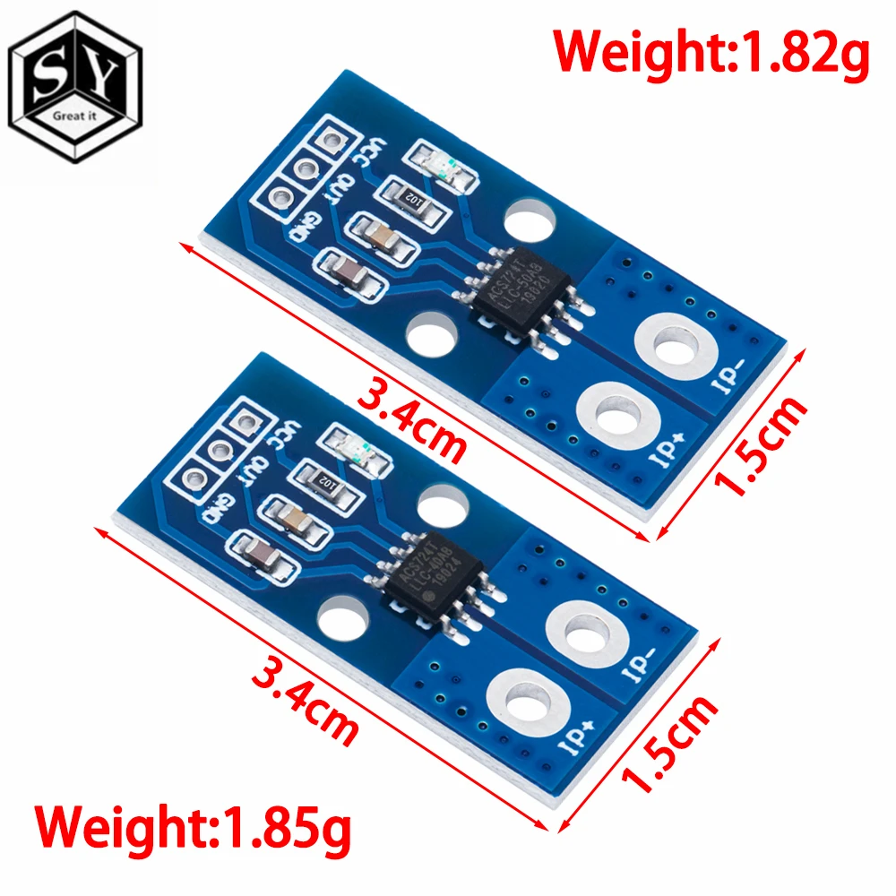ACS712 / ACS724 5A/20A/30A ACS724TLLCR Hall-Stromsensor-Modul – Bild 5