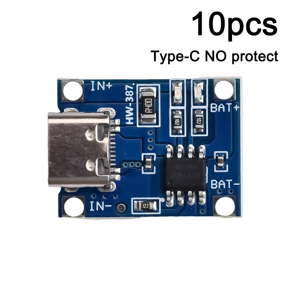 Tp4056 Lithium-Batterie lade modul Typ-C USB 4,35 Lade karte mit zwei Schutz funktionen-6V 1a-Modul (10 Stück)