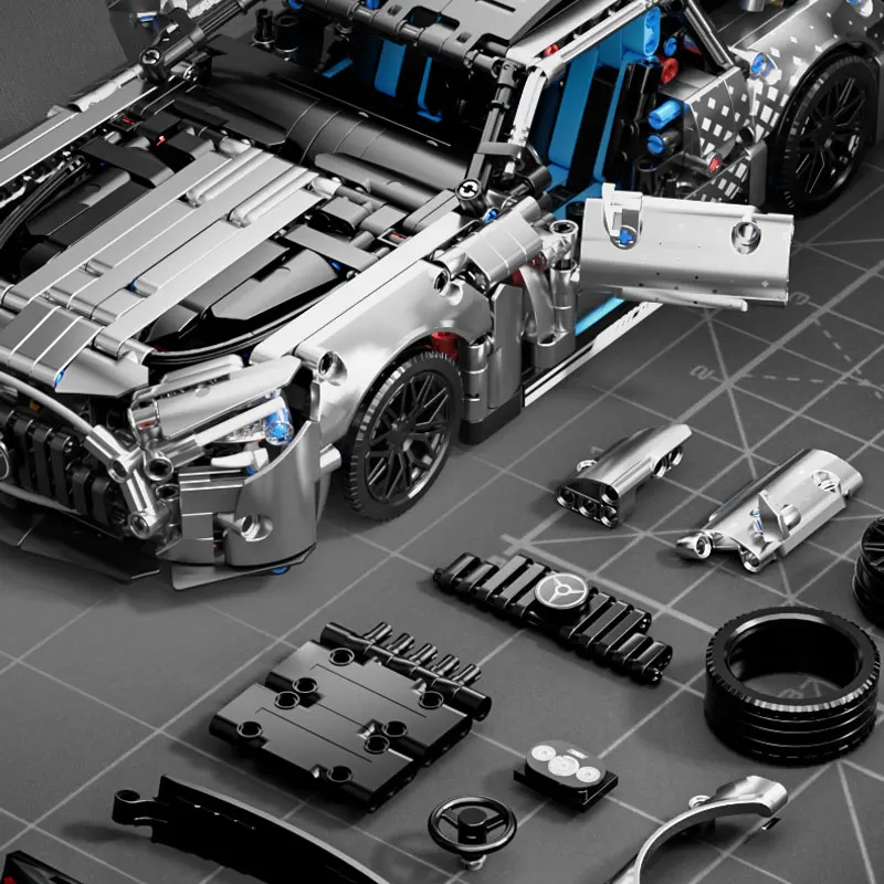 1300+ Teile Rennwagen-Baukasten, 1:14 Maßstab Technisches – Bild 5