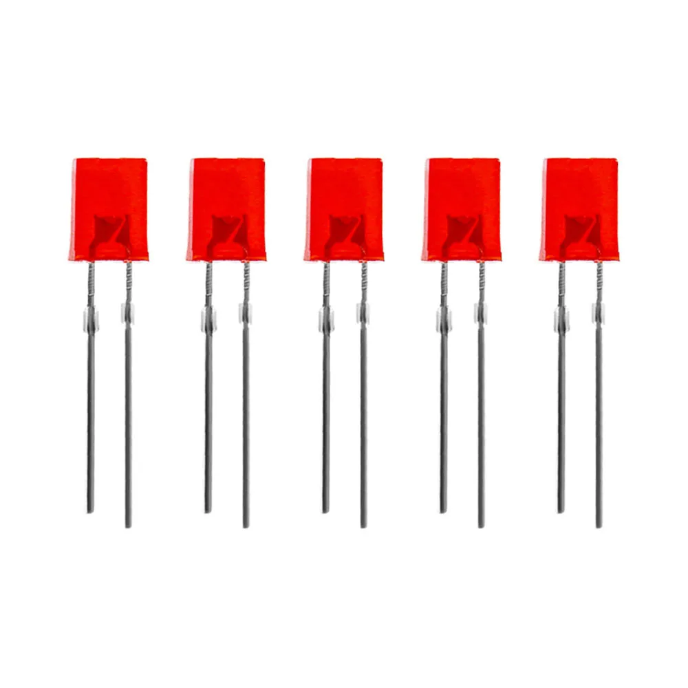 2x5x7mm quadratische LED-Dioden, 5 Farben (Weiß/Rot/Gelb/Blau/Grün), 2*5*7mm, 20mA Leuchtdiode (100 Stück)