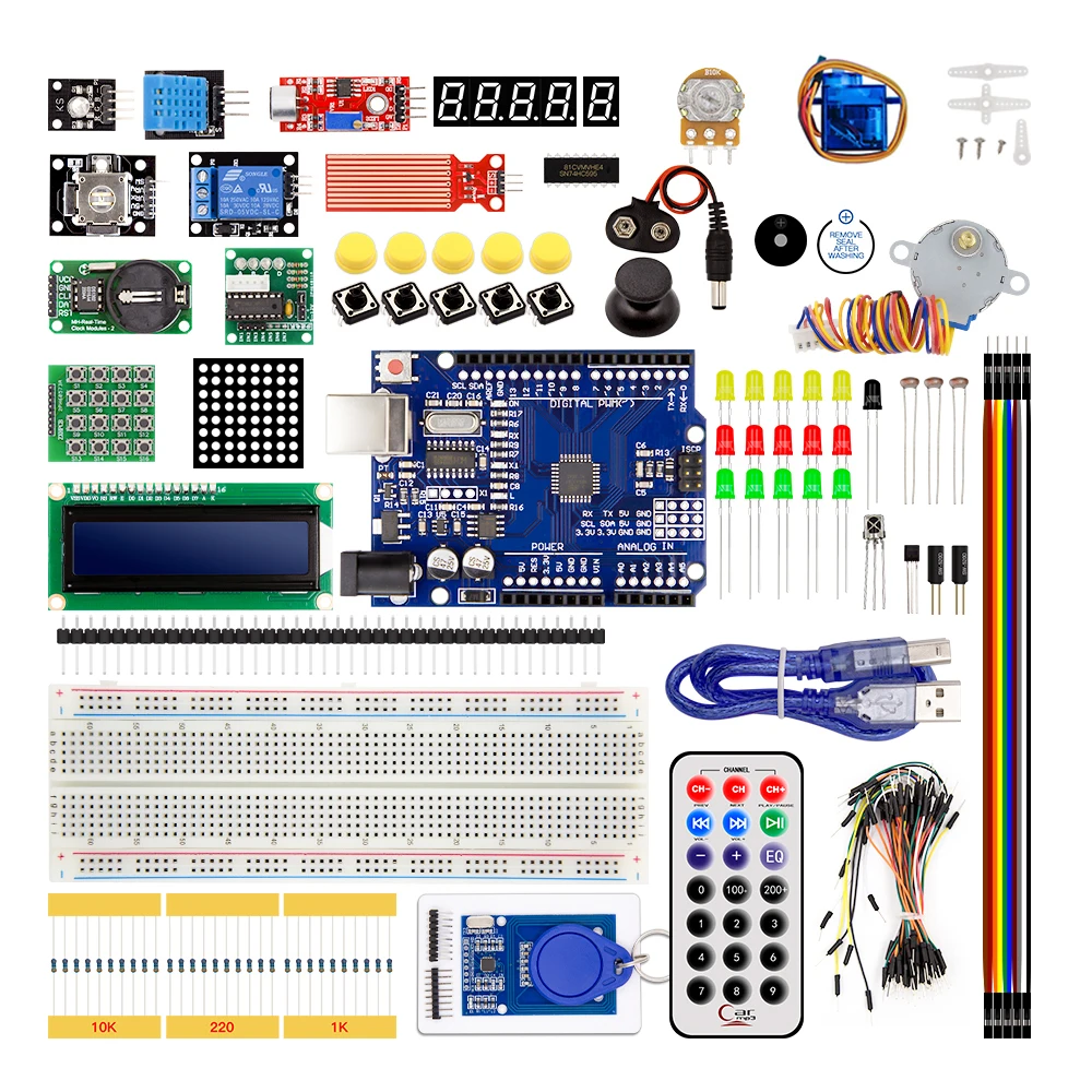 Komplettes Starter-Kit, Programmier-Lern-Kit + 40 Projekte für Arduino UNO R3 Starter-Kit + Online-Tutorial