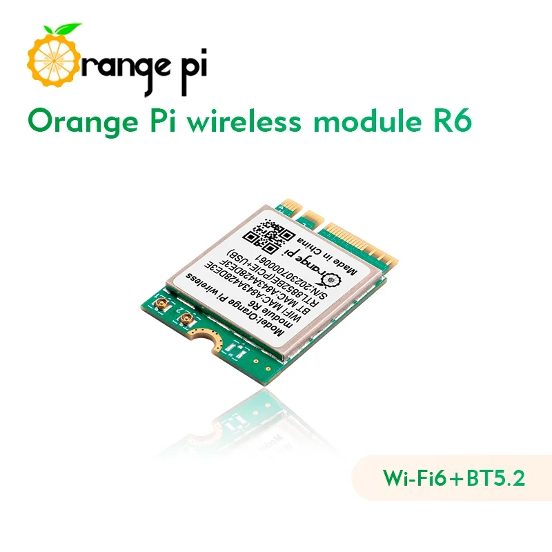 Orange Pi R6 WiFi-Modul 2,4 G/5 G Dualband Wi-Fi6 + BT5.2 mit PCIE für OPi 5 Plus Board M.2