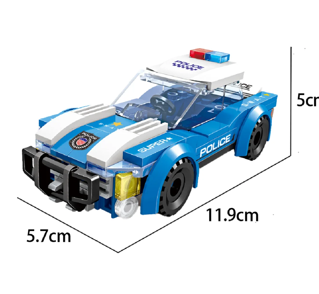 DIY Baustein Polizeiauto Spielzeugset Kreatives pädagogisches – Bild 5