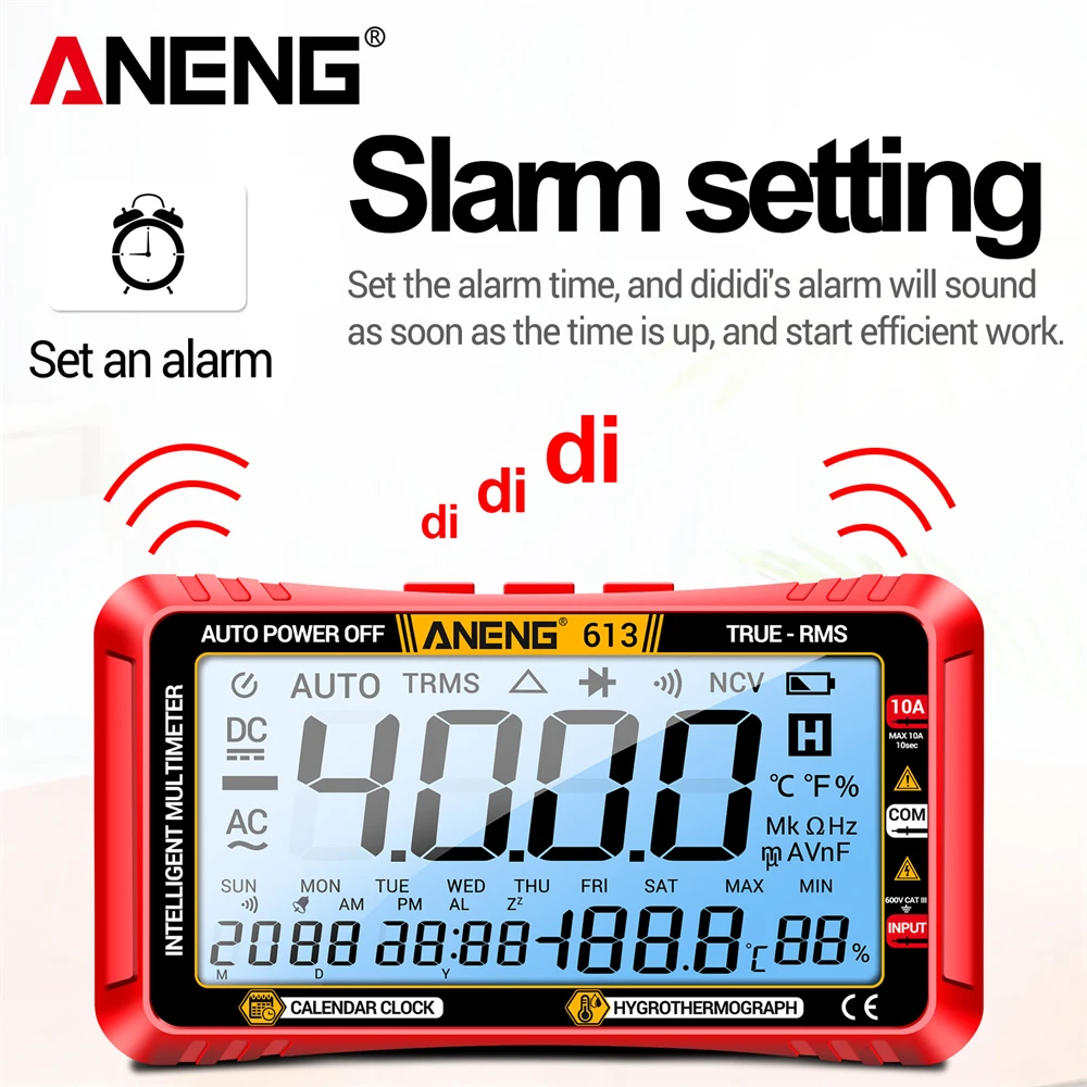 612 613 Smart Multimeter Echtzeit Power-off Mess Tester AC/DC – Bild 6