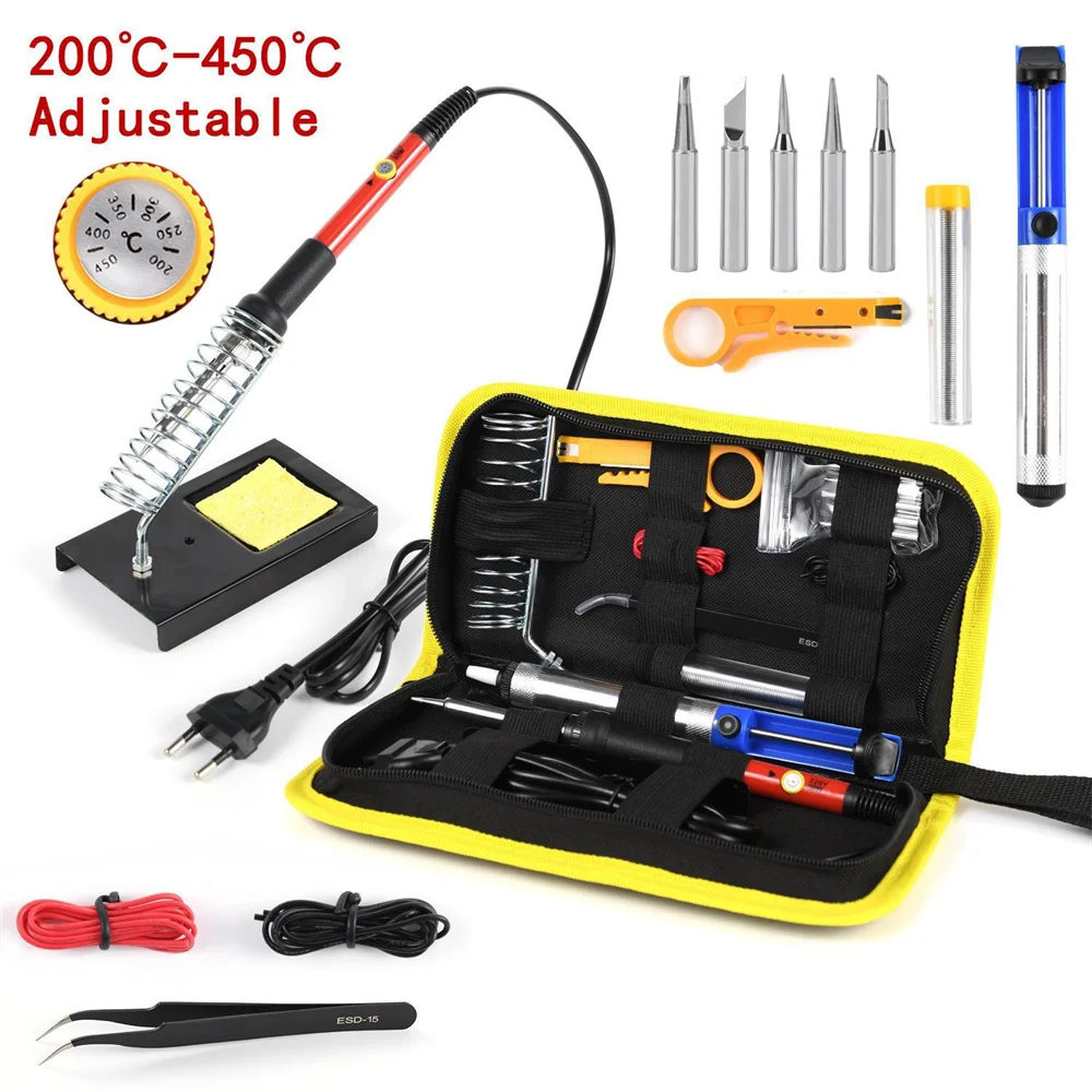 220v 60w Lötkolben kit einstellbare temperatur 15 in 1 werkzeug set – Bild 3
