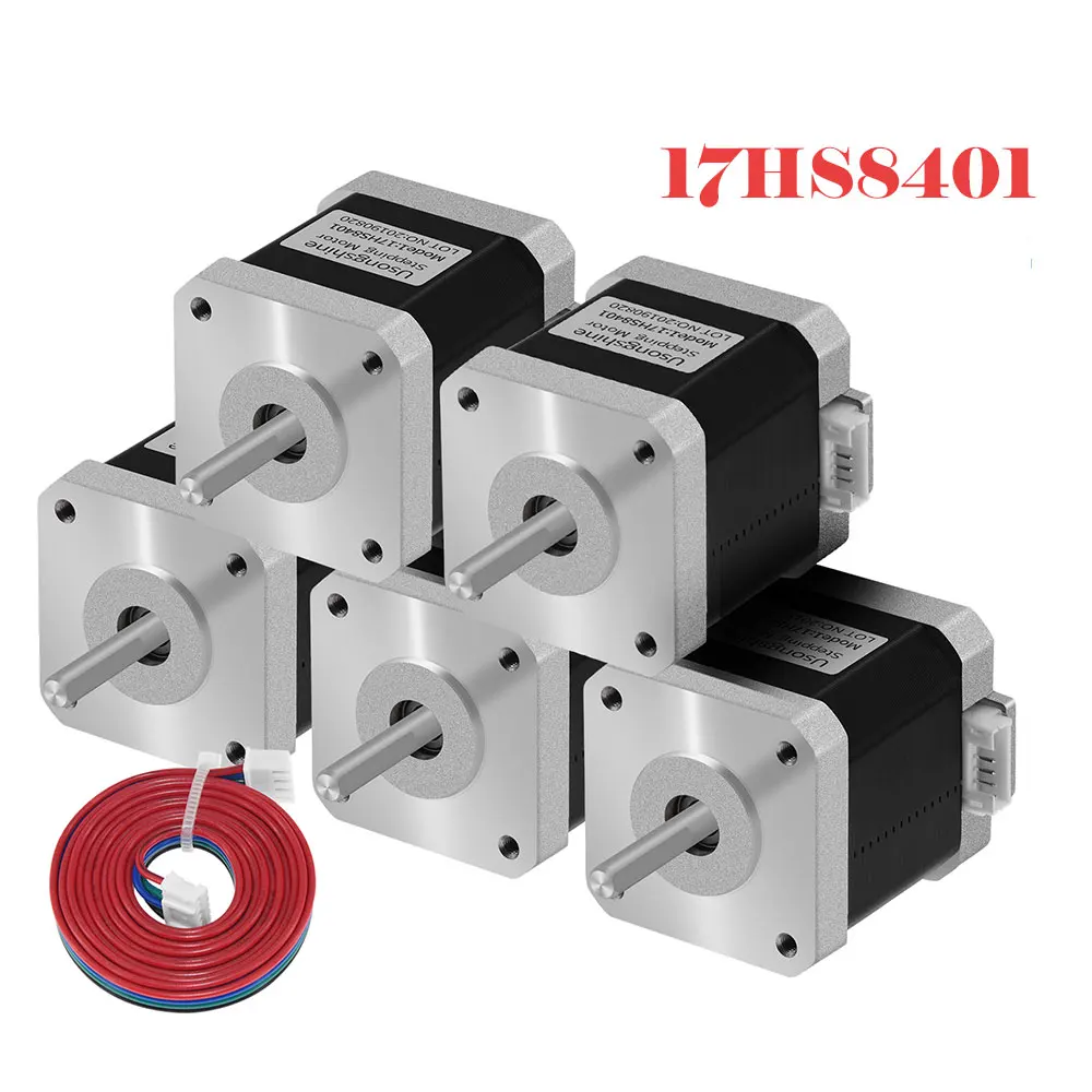 Nema17 Schrittmotor 48mm 42 Motor Nema 17 Motor 42BYGH 1,7A (17HS8401) Motor 4-Leiter für 3D-Drucker (5 Stück)