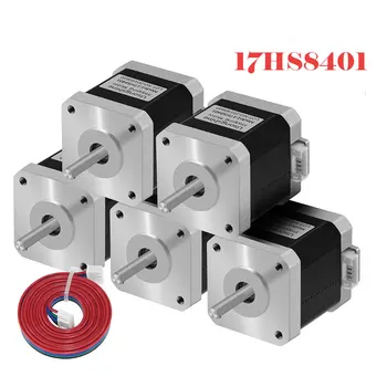 Nema17 Schrittmotor 48mm 42 Motor Nema 17 Motor 42BYGH 1,7A (17HS8401) Motor 4-Leiter für 3D-Drucker (5 Stück)